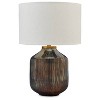 Signature Design by Ashley Jadstow Table Lamp Black/Brown: Contemporary Two-Tone, Metallic Finish, Cotton Linen Shade - 2 of 4