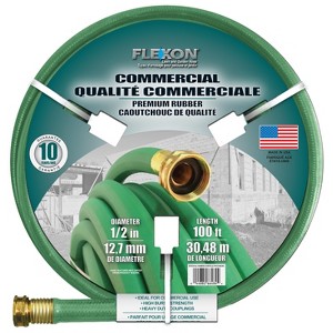 Flexon 1/2" x 100ft Green Premium Rubber Garden Hose - 1 of 1