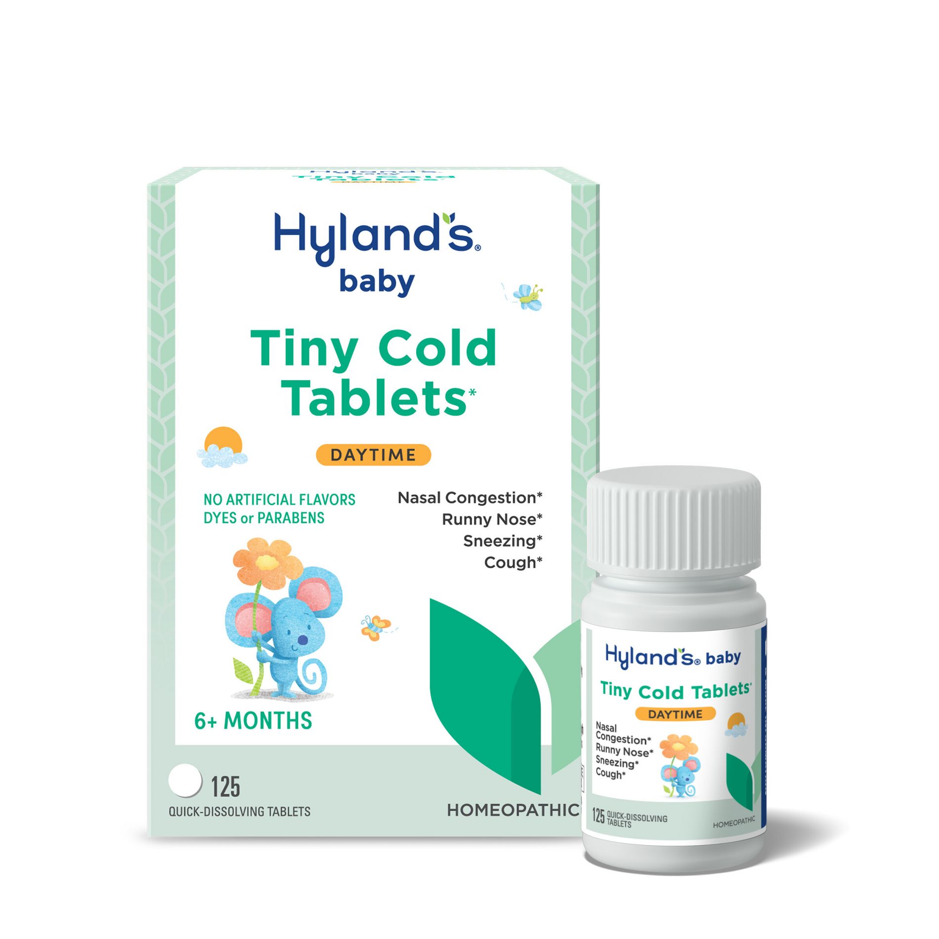 Hyland's Baby Tiny Cold Relief, Quick-Dissolve Tablets - 125ct: Paraben-Free, Dye-Free