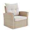 All-Weather Wicker Canaan Outdoor Armchair with Cushions Brown - Alaterre Furniture: Patio Accent Chair, Weather-Resistant - 3 of 4