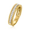 Ross-Simons 0.25 ct. t.w. Diamond Beaded 3-Row Ring in 18kt Gold Over Sterling - 3 of 4