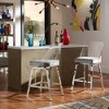 Inspire Q Set of 2 24" Svana Chrome Finish Velvet Swivel Counter Height Barstools Gray: Modern Acrylic Frame, Upholstered - 2 of 4