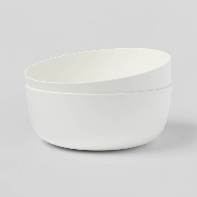 132oz 2pk Plastic Serving Bowls White - Made By Design™