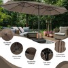 Costway Outdoor 15' Double-Sided Patio Umbrella 48 Solar LED Lights Crank & Base - 2 of 4