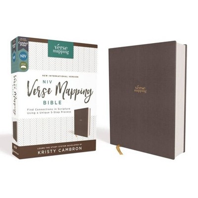 Niv, Verse Mapping Bible, Cloth Over Board, Gray, Comfort Print - by  Zondervan (Hardcover)