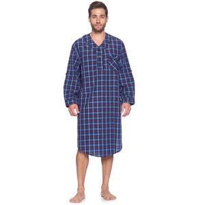 Ashford & Brooks Mens Woven Long Sleep Shirt Nightshirt - 1 of 4
