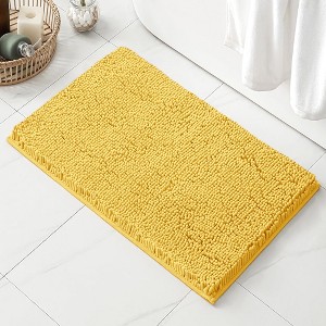 Home Mart Goods Yellow Lemon Soft Cozy Plush Chenille Bath Mat Bathroom Rug - 23"x15" - 1 of 4