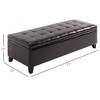 51" Ottoman Storage Bench, Faux Leather Storage Chest with Lift Top, Tufted Ottoman for Living Room, Entryway - 3 of 4