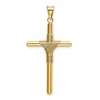 Black Bow Jewelry 14k Yellow Gold Hollow Tube Rope Cross Pendant - 3 of 4