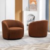 KINWELL 34" Wide Upholstered Swivel Accent Barrel Chair (Set of 2) - 4 of 4