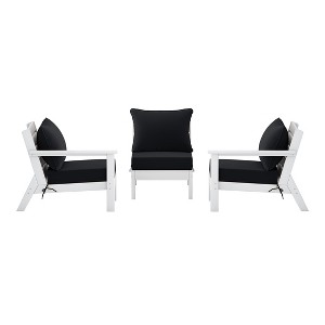 WestinTrends Avalon Outdoor Patio HDPE Loveseat Sofa with Patio Cushions - 1 of 4
