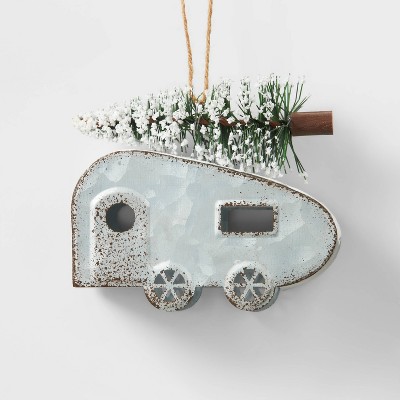 Galvanized Metal Camper with Tree Christmas Tree Ornament - Wondershop™