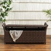 42 Inch Storage Bench, Storage Chest With Hinged Lid For Bedroom End Of Bed, Rattan Bench Foot Rest Stool - 3 of 4