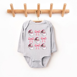 The Juniper Shop Coquette Santa Chart Baby Long Sleeve Bodysuit - 18 Month - Heather Grey - 1 of 3
