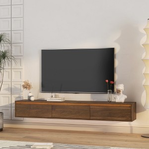 Grungis Wall Mounted TV Stand for TVs Up to 69 Inch,Floating Console Table with Led Lights and Power Outlet for Bedroom,Living Room - 1 of 4