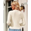 Coolmee Women's Cropped Cardigan Knit ShrugsTops V Neck Button Down Sweaters - 4 of 4