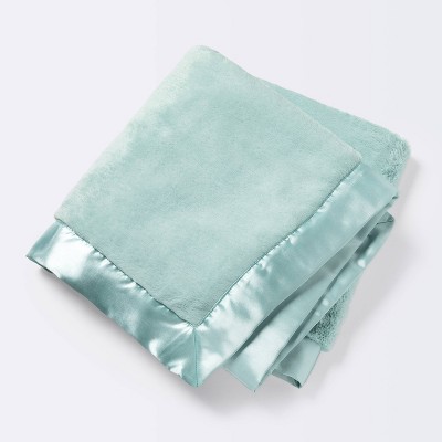 Solid Satin Edge Plush Blanket Cloud Island Green