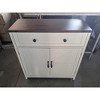 Okak 30in Storage Cabinet, Kitchen Cabinet with Walnut Countertop and Adjustable Shelf, Modern Bar Cabinet for Kitchen, Dining Room, Entryway, White - 3 of 4