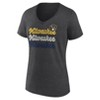 MLB Milwaukee Brewers Women's Gray Short Sleeve V-Neck T-Shirt - 2 of 3