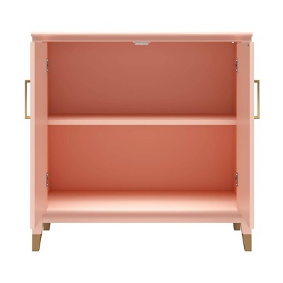 Pale Pink MDF 2-Door Accent Cabinet with Adjustable Shelving