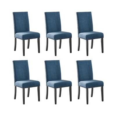 New Classic Furniture, Crispin Marine Blue Solid Wood Dining Chair (Set of 6)