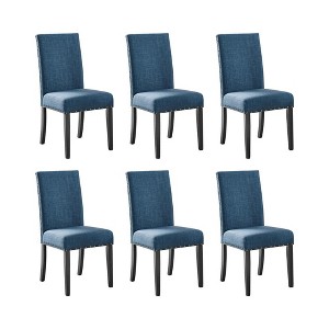 New Classic Furniture, Crispin Marine Blue Solid Wood Dining Chair (Set of 6) - 1 of 4