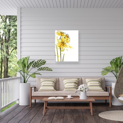 June Erica Vess Yellow Floral Outdoor Canvas Print 35x47