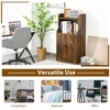 Tangkula Storage Cabinet Bookcase w/2 Doors and Open Shelves Display Shelf Rustic Brown - 2 of 4