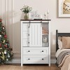 48" Tall Wood Dresser Chest of Drawer with Sliding Barn Door,Adjustable Shelf,Storage Organizer for Bedroom - 3 of 4