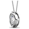 18k white gold plated necklace with round cut crystals for women - 3 of 4