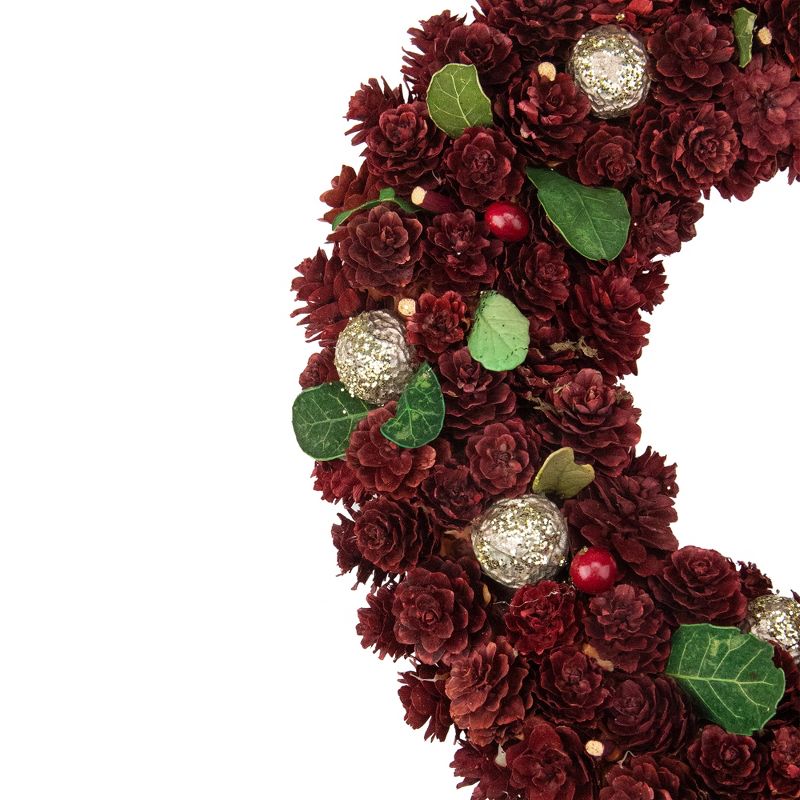 Northlight 12" Red Pine Cone and Berry Artificial Christmas Wreath - Unlit, 4 of 5