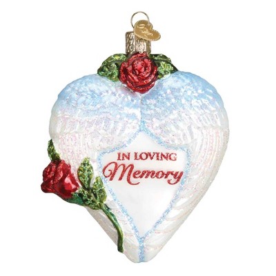 Old World Christmas 4.25 In In Loving Memory Ornament Roses Dove Wings Tree Ornaments
