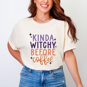 Simply Sage Market Kinda Witchy Before Coffee Garment Dyed Tee - M - Ivory - 1 of 4