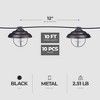 Globe Electric Porto String 10 Light Set with Incandescent Design and Metal Cage for Indoor Spaces, Kitchen, and Patio Use, Black - 3 of 4