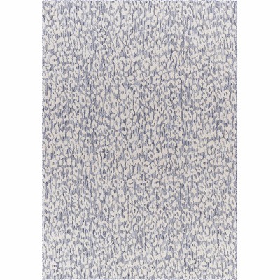 Hauteloom Alia Leopard Print Blue Performance Rug