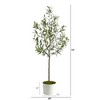 Nearly Natural 70-in Olive Artificial Tree in White Tin Planter - 2 of 4