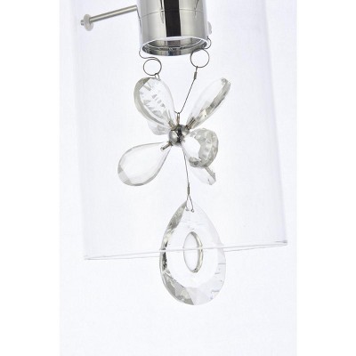 Hana Chrome Crystal LED Pendant Light with Clear Glass Shade