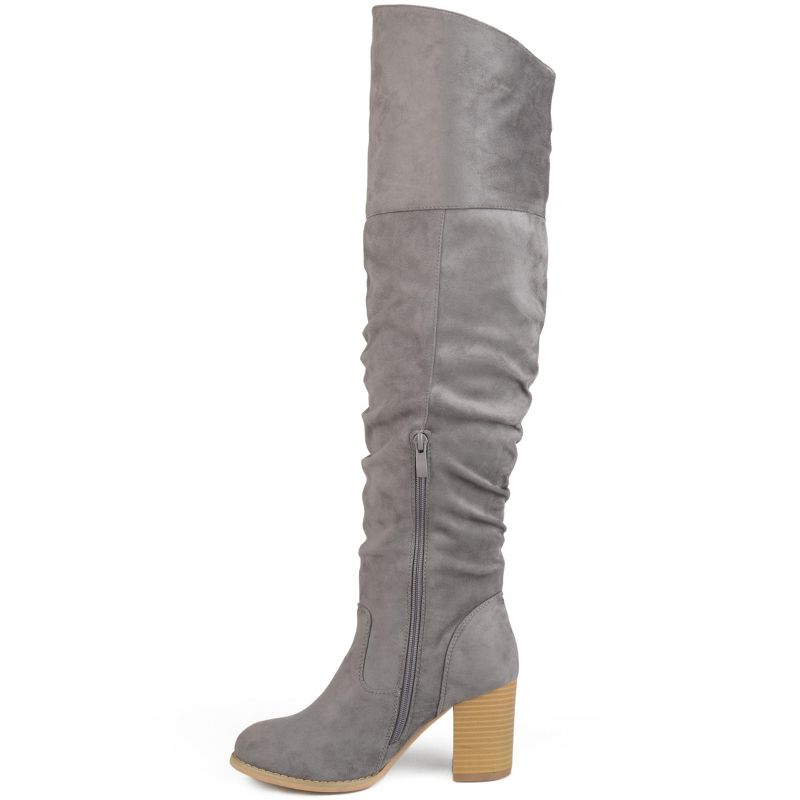 Journee Collection Womens Kaison Wide Calf Stacked Heel Over The Knee Boots, 3 of 11