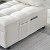 GlasFlength Accent Chairs Modern with Comfortable Seating for Living Room or Lounge Area White,74.4”*28.4”*32.3" - 2 of 4