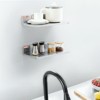 VEVOR 8.6" x 16" Stainless Steel Shelf, Wall Mounted Floating Shelving with Backsplash, 44 lbs Load Capacity Commercial Shelves - 2 of 4