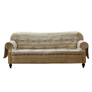 Reversible Phoenix Sofa Furniture Protector Slipcover Tan - Greenland Home Fashions: Pet-Friendly, Machine Washable - 1 of 4