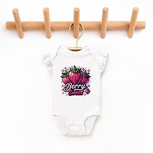 The Juniper Shop Berry Sweet Strawberry Baby Flutter Sleeve Bodysuit - 1 of 2