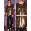 INSPIRE CHIC Men's Crew Neck Long Sleeves Party Clubwear Sparkly Sequins T-Shirt - 4 of 4