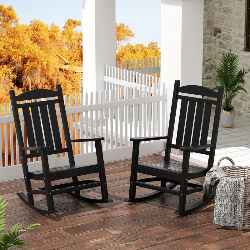WestinTrends All-Weather Outdoor Patio Poly Classic Porch Rocking Chair (Set of 2), 2 of 3