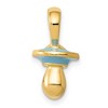 Black Bow Jewelry 14k Yellow Gold with Blue Enamel 3D Pacifier Pendant, 9 x 16mm - 2 of 4