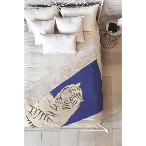 Tiger motif throw blanket by STEFANO RICCI