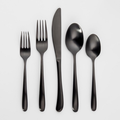 5pc Stainless Steel Kayden Silverware Set Matte Black Threshold