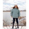 Deux par Deux Boy Compressible Winter Puffy Coat Designed for Car Seat Sage Green - 2 of 4