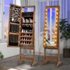 Tangkula Jewelry Armoire Cabinet Standing Lockable Jewelry Organizer with Lighted Full-Length Mirror Black/Rustic Brown/White - 4 of 4