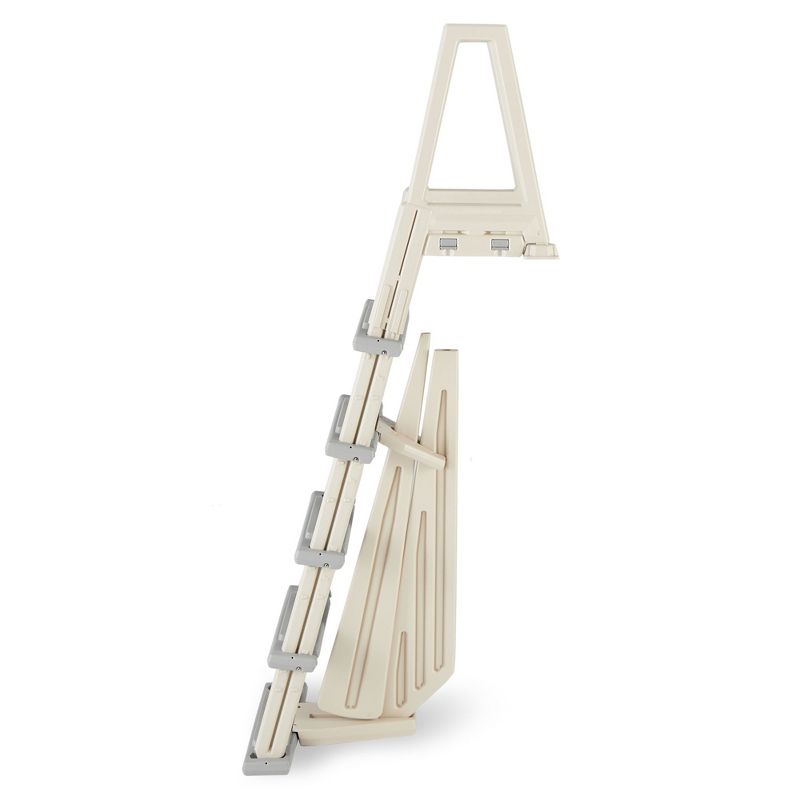 Confer 6000X 46"-56" Heavy Duty Adjustable Above Ground Swimming Pool Ladder with Built-In Safety Features - Beige/Gray, 3 of 7